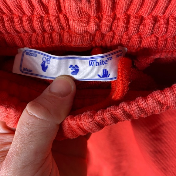 Off-White SS21 Logo Embroidered Sports Shorts Red Size small - Picture 2 of 8